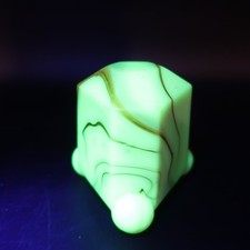 VTG Akro Agate Uranium Slag Glass TRIANGLE Cigar Electric Lighter Housing Glows picture