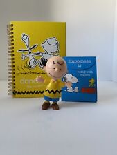 Peanuts Charlie Brown Snoopy Unused Notebook & Notepad Plus 4” Figure Lot Of 3 picture