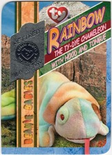 TY Beanie Babies BBOC Card Rainbow the Chameleon (Silver - 1239/4704) Card picture