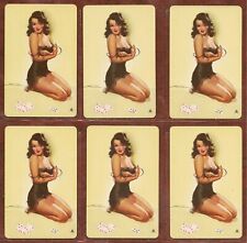 Swap Lot 6 Vintage Strip Poker Playing Pinup Cards Earl MacPherson 1944 Mint K picture