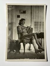 1940s Woman sitting in Chair with Broken Leg CAST vintage Photo Snapshot picture