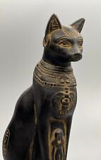 ANCIENT EGYPTIAN BASTET STATUE CAT EGYPT GODDESS BLACK STONE picture