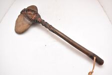 Antique Native American Indian Plains Lakota Sioux stone war club Axe Leather picture