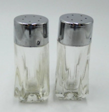 Vintage Salt & Pepper Shakers Molded Glass Square Bases, Price Includes Shipping picture