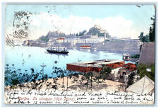 1906 Steamship Corfou La Citadelle North Coast Greece Antique Posted Postcard picture