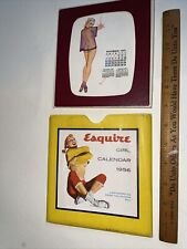 Esquire Magazine 1956 Leatherette Pinup Girl Desk Calendar Sleeve picture
