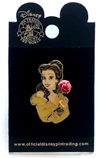 DISNEY 2003 BEAUTY AND THE BEAST PRINCESS BELLE WITH 3D ROSE PIN picture