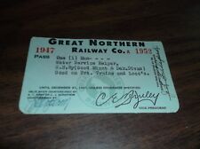 1947 GREAT NORTHERN RAILWAY EMPLOYEE PASS #1952 picture
