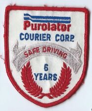 Purolator Courier corp 6 yrs safe drivingdriiver patch 3-5/8 X 3 #126 picture