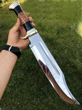 18" HAND FORGED Hunting Crocodile Dundee High Polish Survival Bowie Knife+Sheath picture