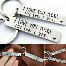 I Love You More Most The End I Win Couples Novelty Keyring Steel Keychain Gift picture