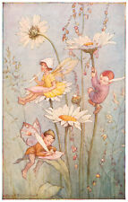 Fantasy Postcard S/A Margaret Tarrant Fairies on Daisies Medici Society 119 picture