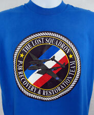 VTG Lost Squadron P-38 Glacier Girl Recovery Restoration Mens T Shirt M Blue  picture