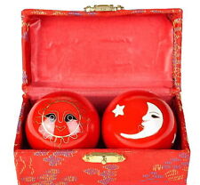 CHINESE HEALTH EXERCISE STRESS BAODING BALLS RELAXATION THERAPY SUN MOON DESIGN picture