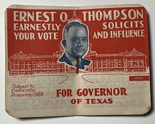 1938 Vintage ERNEST O THOMPSON Governor of TEXAS Political Campaign BOOKLET picture
