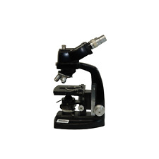 Bausch & Lomb Vintage Black Microscope w/ 2 10X & 1 43X Objectives picture