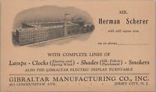 Advertising Postcard Gibraltar Manufacturing Co Jersey City NJ Mr Herman Scherer picture