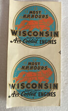 GM GENERAL MOTORS Original Vintage Decal Set Of 2 WISCONSIN AIR COOLED ENGINES picture