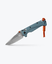 Benchmade Knives Mini Adira 18065 Blue Grivory CPM-MagnaCut Steel Pocket Knife picture