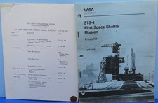 NASA PRESS KIT '81 vtg Space Shuttle COLUMBIA STS-1 Sequencing Schedule Sketches picture