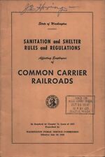 1957 STATE OF WASHINGTON COMMON CARRIER RAILROADS Sanitation Rules & Regulations picture