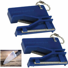 2 Pc Portable Diamond Sharpener Knives Scissors Hook Sharp Outdoor 3 Grit Sticks picture