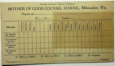 1930's Report Tuition Card Mother Of Good Counsel School Milwaukee WI Catholic picture