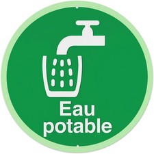 Green Circle Tap Water Glass Text Tin Metal Signs Home Décor Plaque Wall for picture
