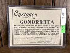 Antique 1896 GONORRHEA Cystogen Chemical St Louis Adverticement History Medical picture