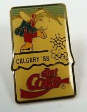 Vintage 1988 Calgary Winter Olympic Games Figure Skating Diet Coke Lapel Hat Pin picture