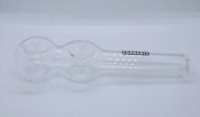 5 inch Double Bowl Clear Glass Spoon Pipe with Carb Hole picture