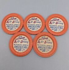 Lot Of 5 Wax Paper Vintage Milk Caps Pogs Gaymoor All-Jersey Dairy Canby Oregon picture