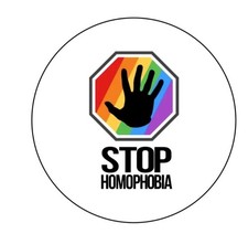 Stop Homophobia LGBTQ+ Gay Lesbian  2.25”  Pinback Button Pin Badge 005 picture