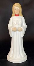 Vintage Porcelain Bisque Girl Catholic Christian Confirmation Figurine picture