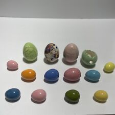 Ceramic Decorative Eggs Lot Of 14 picture