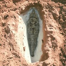 5” VINTAGE Carved Stone Handmade Egyptian Relic Sarcophagus 1987 Collectible Art picture