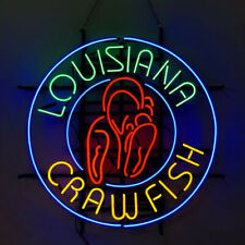 New Louisiana Crawfish Seafood Open Lamp Neon Light Sign 24