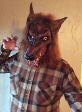 Werewolf Adult Size Halloween Latex Faux Fur Mask Brown picture