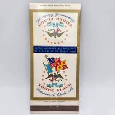 Vintage Matchbook Three Flags Restaurant St. Charles Missouri Keelboat Bar Coffe picture