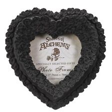 PT Alchemy Gothic Black Rose Small Heart Shaped Picture Frame 3