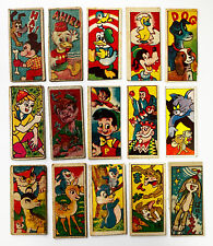 Disney MENKO Vintage 1960's Cards lot 15- Mickey Mouse, Tom and Jerry, Peter Pan picture