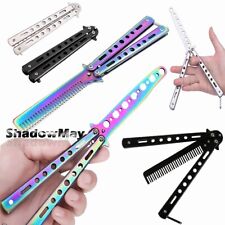 New Butterfly Training Knife Comb Trainer Metal Non Sharp Dull Practice Tool picture