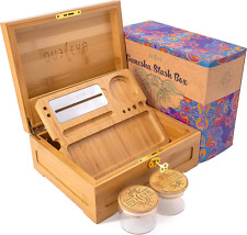Wooden Stash Box Bundle Rolling Tray Jar Rolling Kit Rolling Tray Stash Box picture