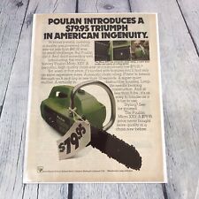 Vintage 1977 Poulan Micro XXV Chain Saw Print Ad Genuine Magazine Advertisement picture