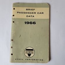 Ethyl Corporation Brief Passenger Car Data 1966 Booklet  picture