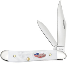 Case xx Knives Peanut Stars & Stripes Rough White 14105 Stainless Pocket Knife picture