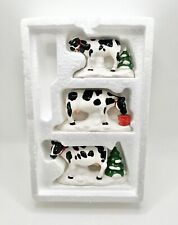 Dept 56 Snow Village Accessory 1993 A HERD OF HOLIDAY HEIFERS 3 Pc 54550 Retired picture
