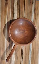 Vintage Munising Footed Wood Bowl with Handle picture