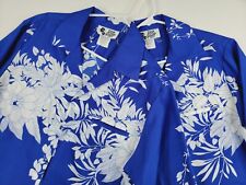 Set of Hilo Hattie's Blue Hawaiian Shirts Matching His Hers Men's XL Women's M picture