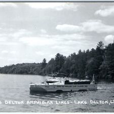 c1950s Lake Delton, Wis RPPC Peggy Duck Boat Real Photo Mirror Amphibian WI A70 picture